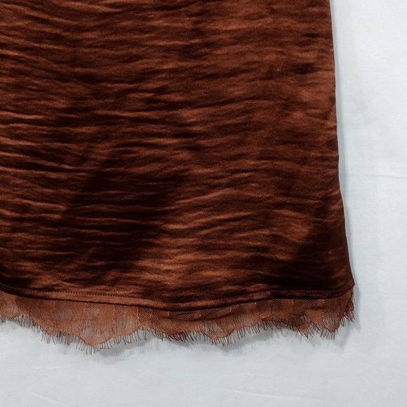 NWT Frye Eli Lace-Trim Racerback Tank Womens XL Brown Out Romantic Feminine - Picture 5 of 11